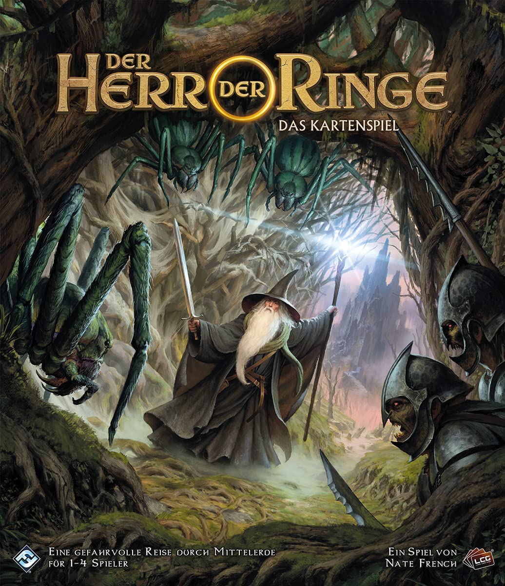 Fantasy Flight Games, Der Herr der Ringe: LCG, Grundspiel, Expertenspiel, Kartenspiel, 1-4 Spieler, Ab 14+ Jahren, 30+ Minuten je Spieler, Deutsch, Mehrfarbig, Bunt
