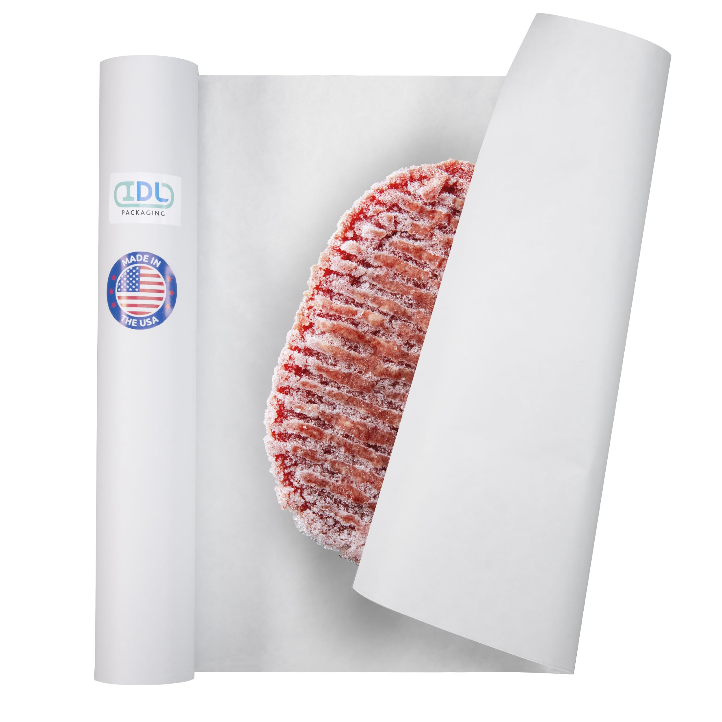 Freezer Paper Roll 18" x 1800" (150 feet) - USA-made White Paper for Freezing Food - Freezer Material with Special Coating for Meat & Fish - Strong Barrier Against Air and Moisture by IDL Packaging