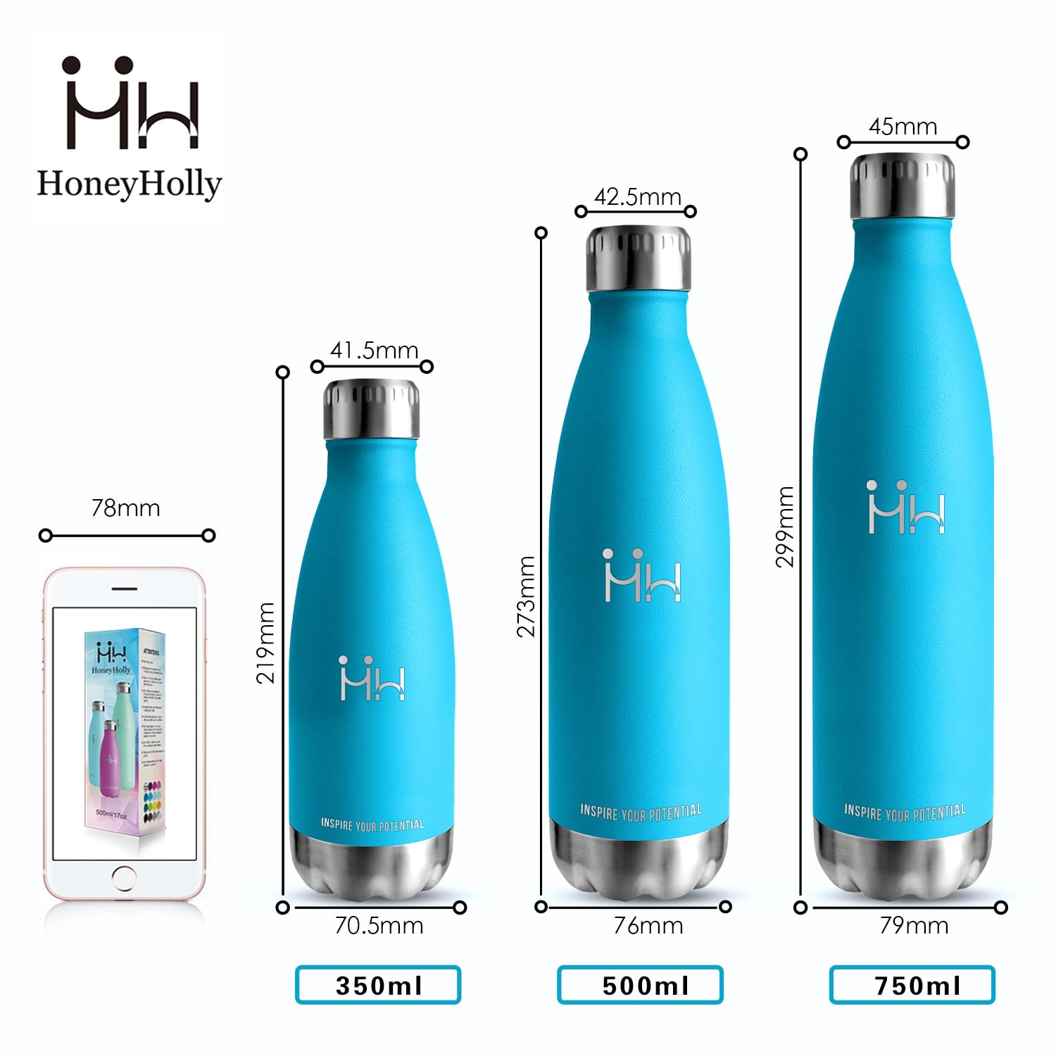 Borraccia Termica HoneyHolly 750 Ml - Acciaio Inox 18/8, Doppia Parete, Senza BPA - Mantiene Caldo/Freddo - Foto 12