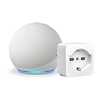 Echo Dot (5ª generazione) | Bianco ghiaccio + TP-Link Tapo Presa intelligente, compatibile con Alexa – Kit di base per Casa Intelligente