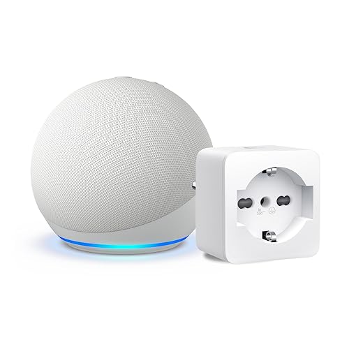 Echo Dot (5ª generazione) | Bianco ghiaccio + TP-Link Tapo Presa intelligente, compatibile con Alexa - Kit di base per Casa Intelligente