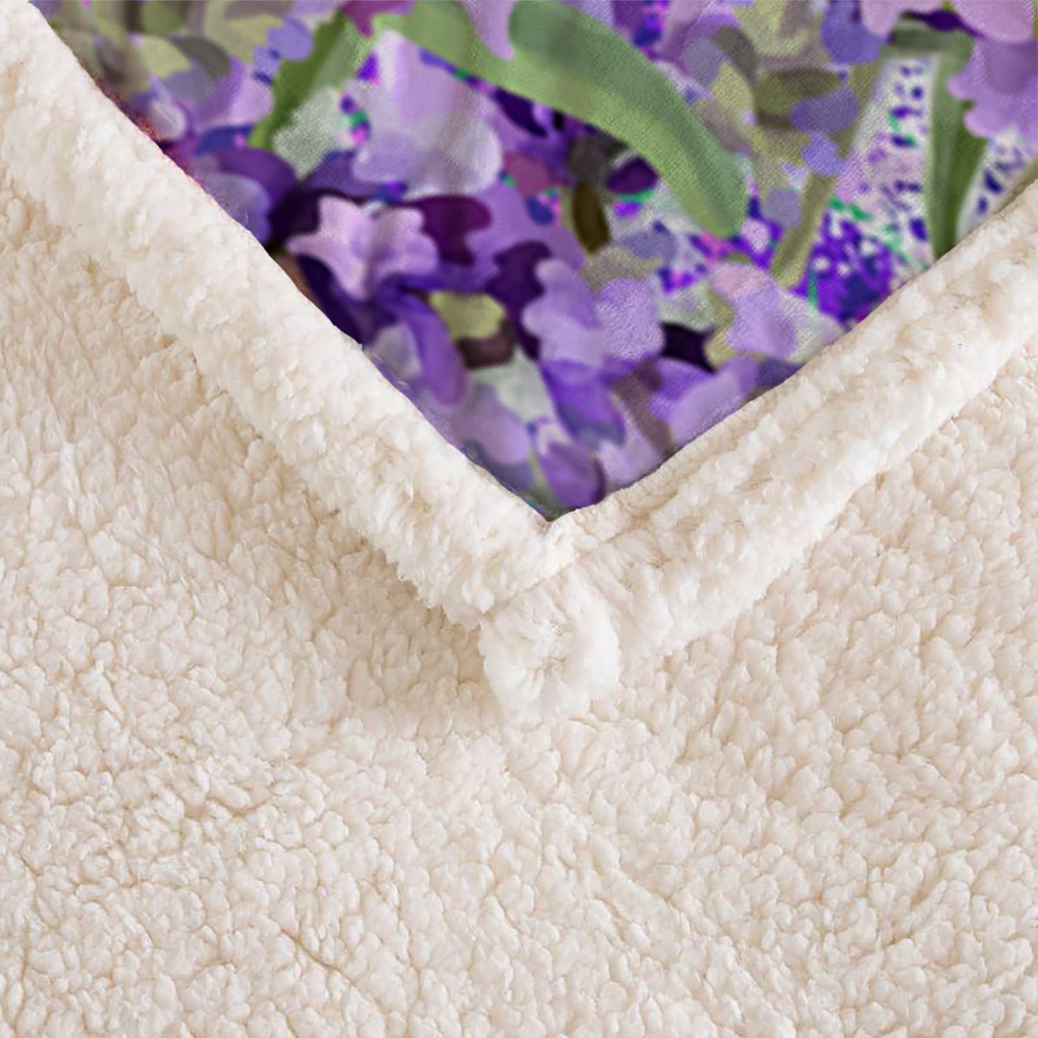 AILONEN Horse Throw Blankets for Girls Women,Purple Lavender Floral Blanket Cozy Fleece Sherpa Blanket,Animal Horse Flower Printed Blanket,Running Horse Blanket 70 x 55 Inches - Image 6