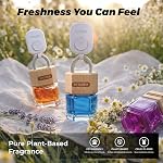 VMATE Astrum Car Air Freshener Diffuser 3 Pack - The Radiance Trilogy | Dreamy Lavender, White Tea Muse & Osmanthus Moon | Anti-Leak Hanging Freshener | Glass & Wood | Premium Car Freshener Gift Set