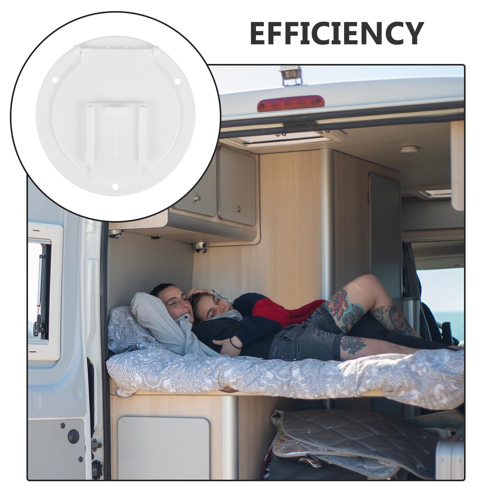 Lot de 2 trappes de Passage de câbles Marins : Orifice d'entrée de câble électrique Rond pour Camping-Car, Caravane ou Bateau - Passe-câbles étanche en Plastique Blanc