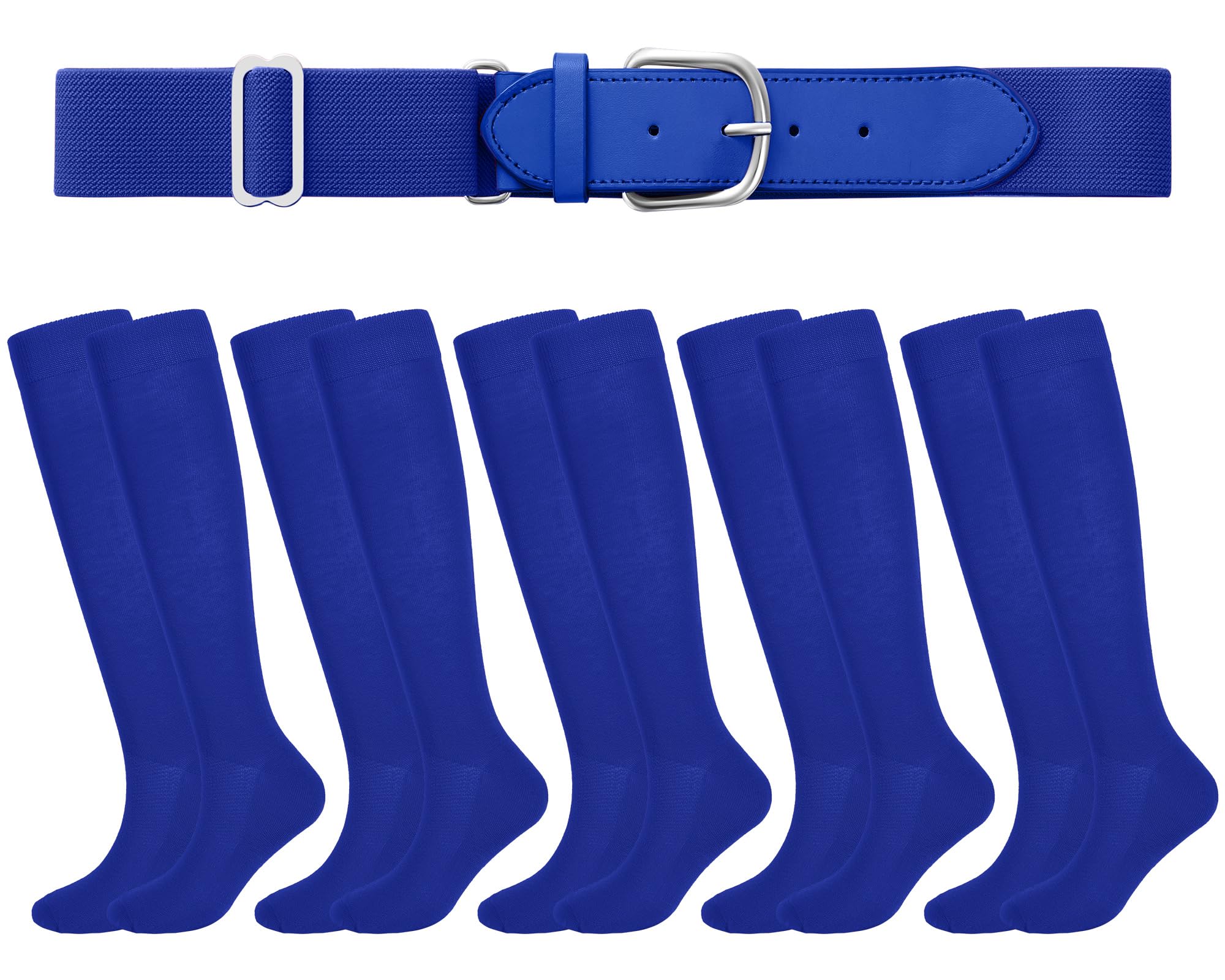 Haysandy Baseball or Softball Sock and Belt Combo Set 5 Football Baseball Socks with Softball Belt for Kids Youth Boys