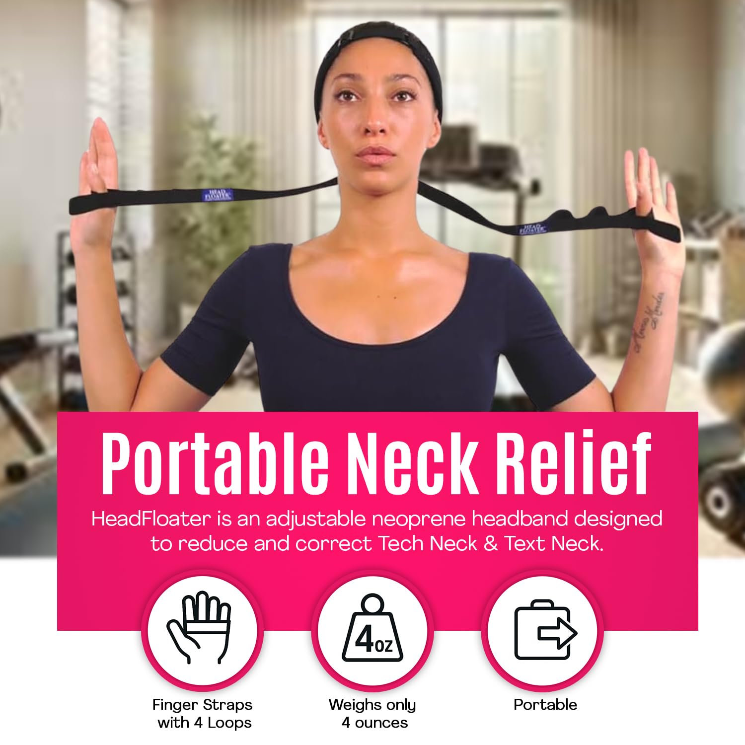 HEADFLOATER: El cuello se estira para aliviar el cuello tecnológico, diseñado para aliviar la tensión y el dolor en el cuello y los hombros