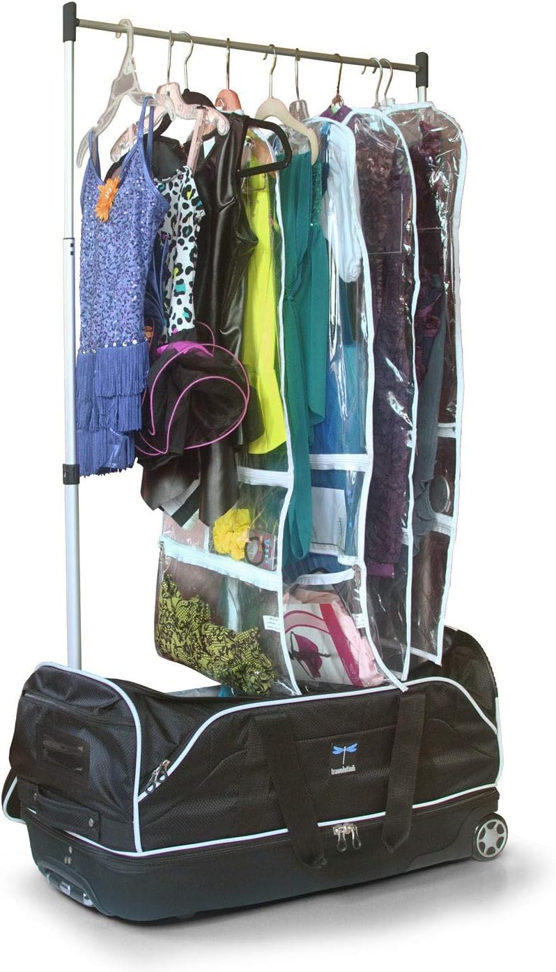 Travolution® - Original 28” Wheeled Drop-Bottom Travel Duffel with Garment Rack, Pink Trim