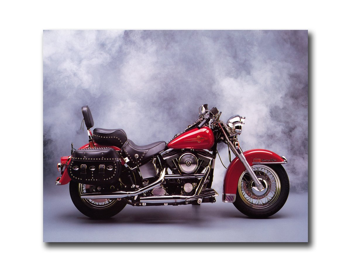 Amazon Com Red Harley Davidson Heritage Softail Motorcycle Wall Picture 8x10 Art Print Posters Prints