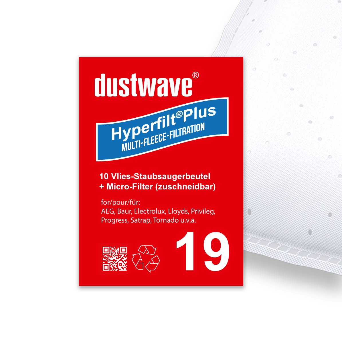 Dustwave Sacchetti Per Aspirapolvere – Confezione Da 10 Per AEG Smart 485 E Modelli Compatibili, Con Micro Filtro, Made In Germany