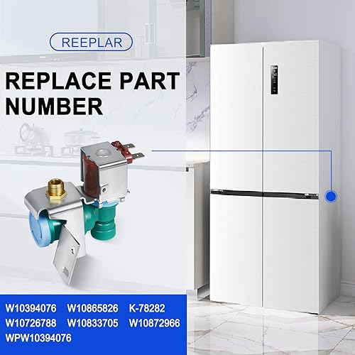 Miniatura 3 de Válvula de entrada de agua para refrigerador W10394076 W10865826 compatible con Whirlpool, refrigerador Kitchen-Aid, reemplazo para K-78282