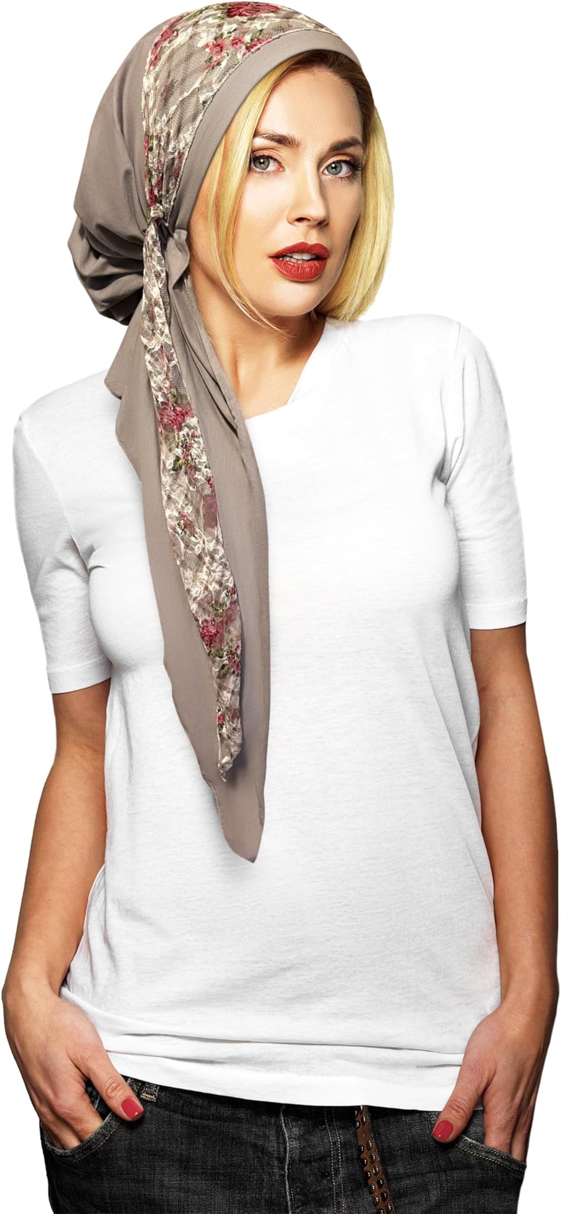 ShariRose Boho Chic headscarf tichel headwear for women embellished with versatile wrap handmade