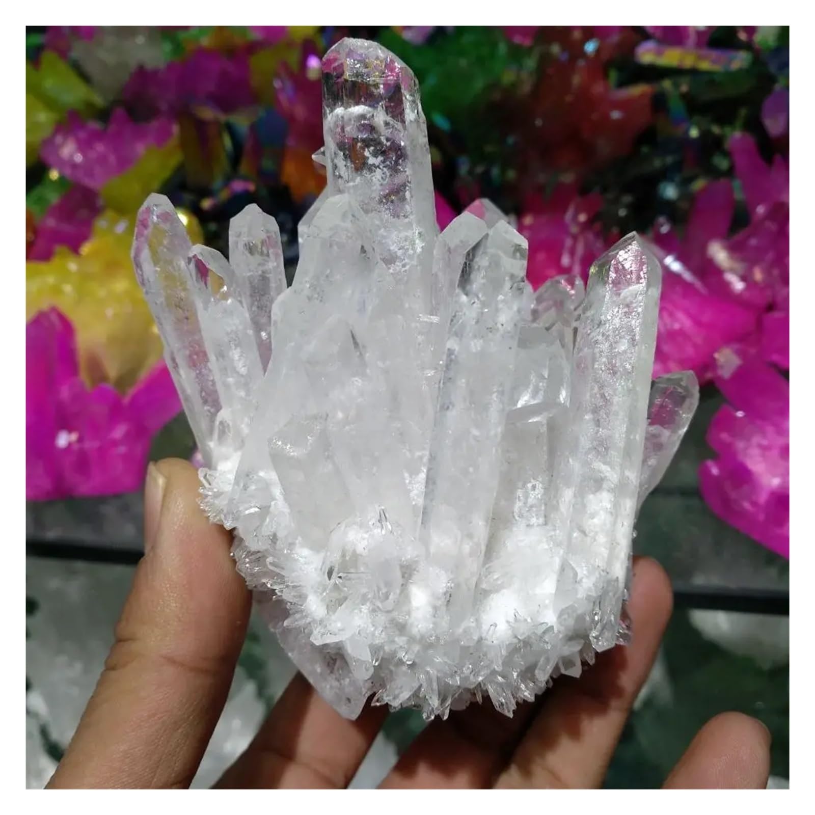 Apophyllite quartz stilbite SOYDAN | Solution minérale pour décorer un bureau vide