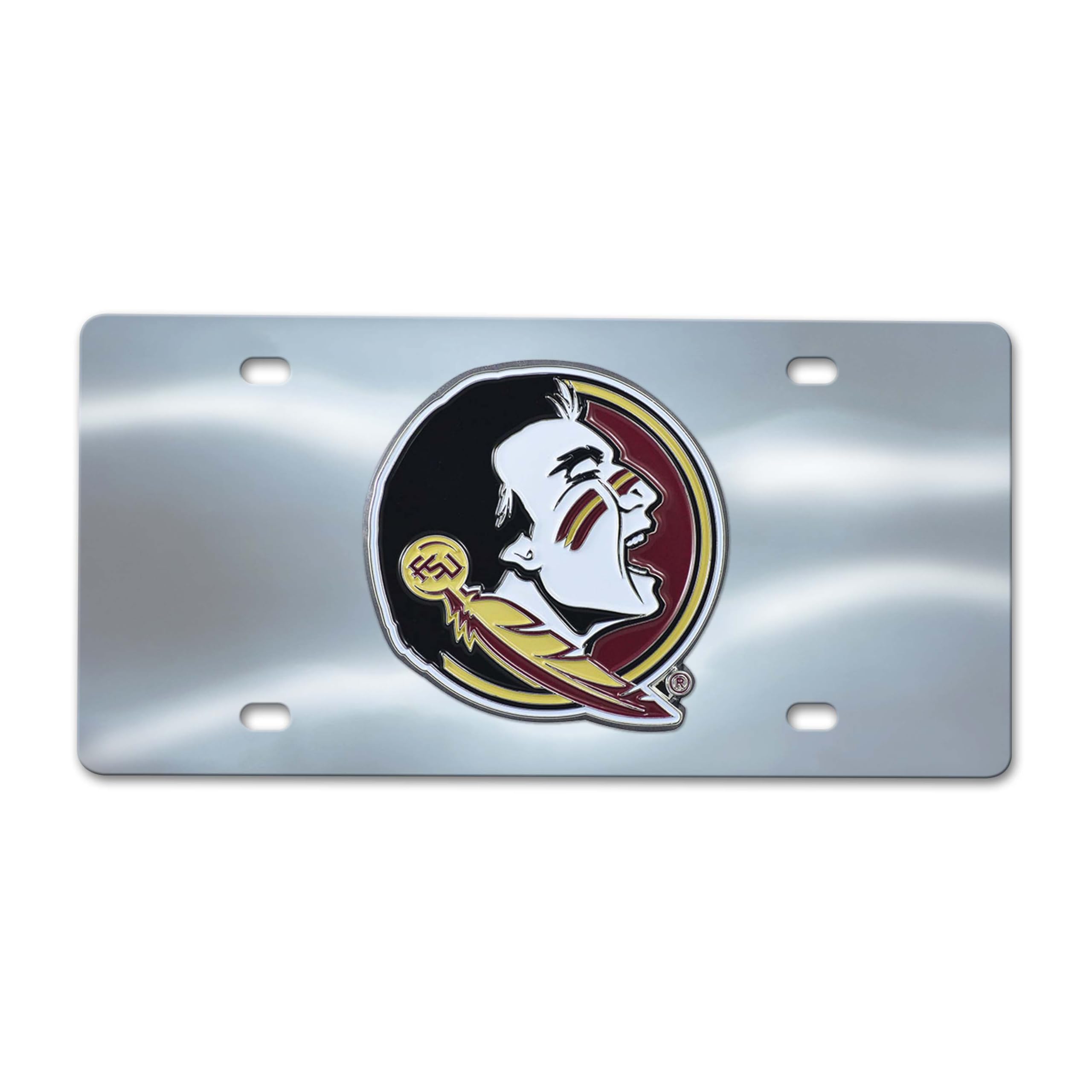 FANMATS NCAA Florida State Seminoles Die Cast License Platedie Cast License Plate, Chrome, 6"X12"