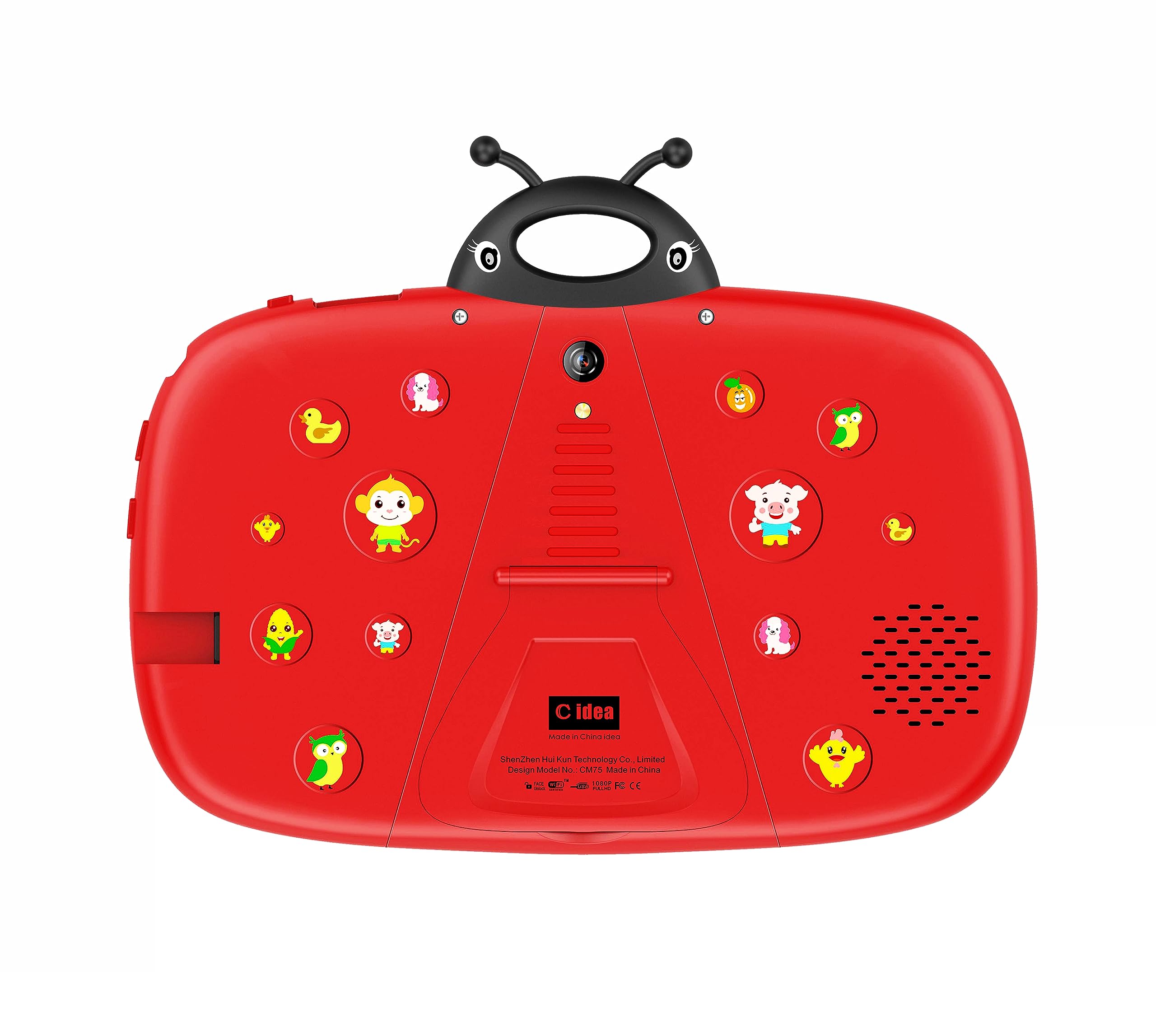 CM75 Android Kids Smart Tablet 7-Inch Display Wi-Fi and Bluetooth Built-in Stand Early Education Learning Tab (Red)