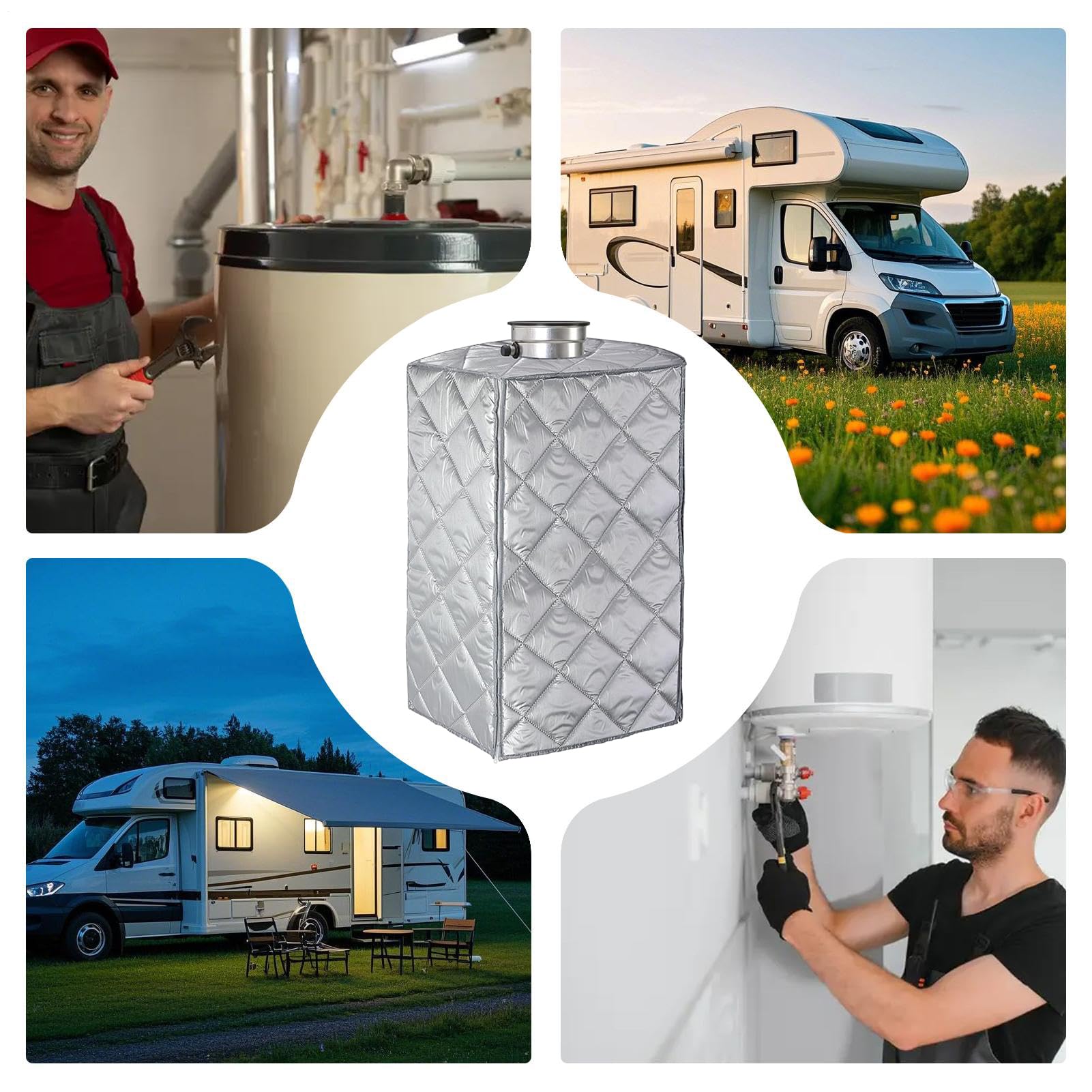 Abdeckung für Warmwasserbereiter – Isolierende Schutzhülle | Langlebiges Thermo-Design mit einfacher Installation zur Verbesserung der Energieeffizienz für Wohnkessel, Tanksysteme und C
