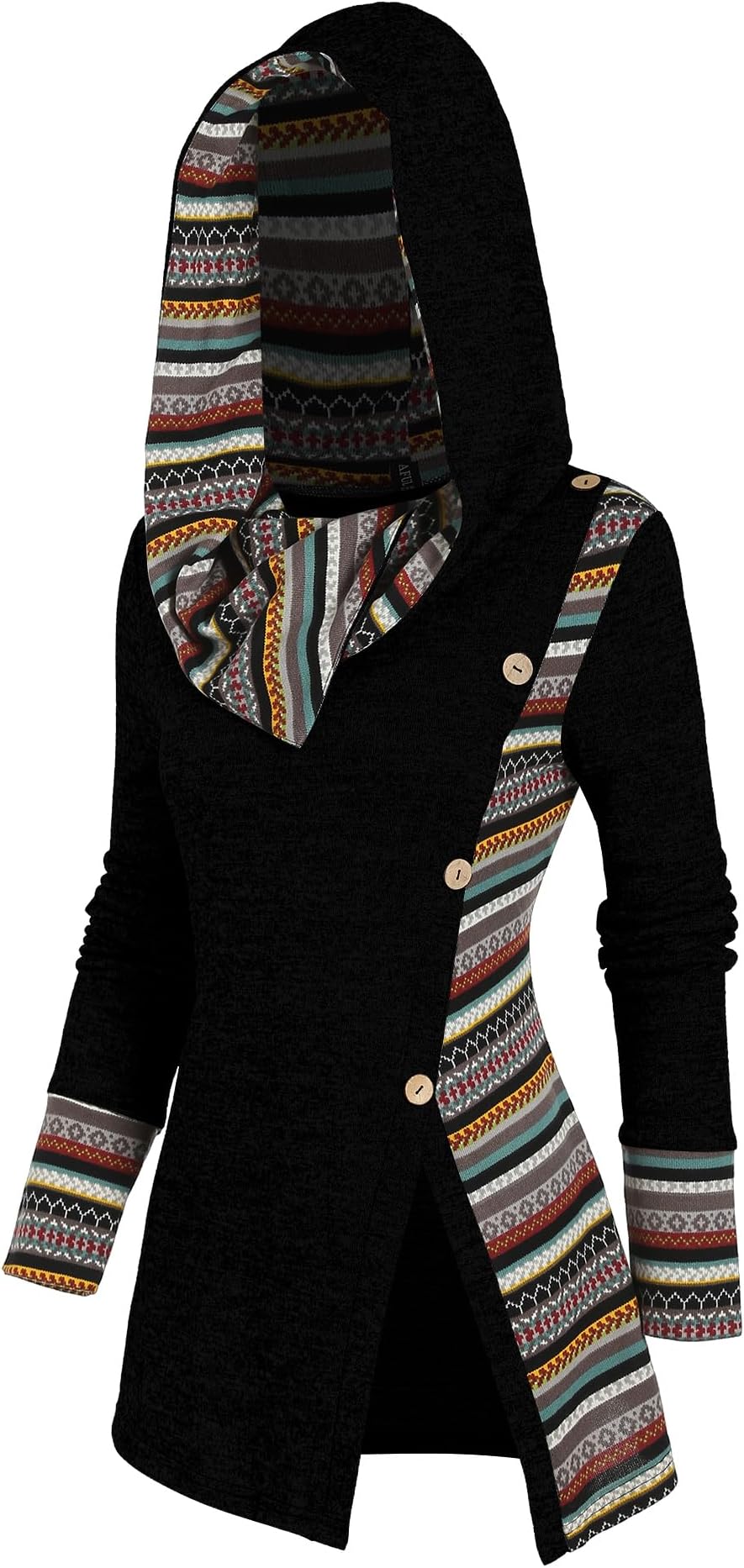 ZAFULWomen's 2024 Casual Hoodies Boho Dressy Sweatshirt Cowl Neck Essentials Fall outfits Sweater Button Hooded Knit Tops