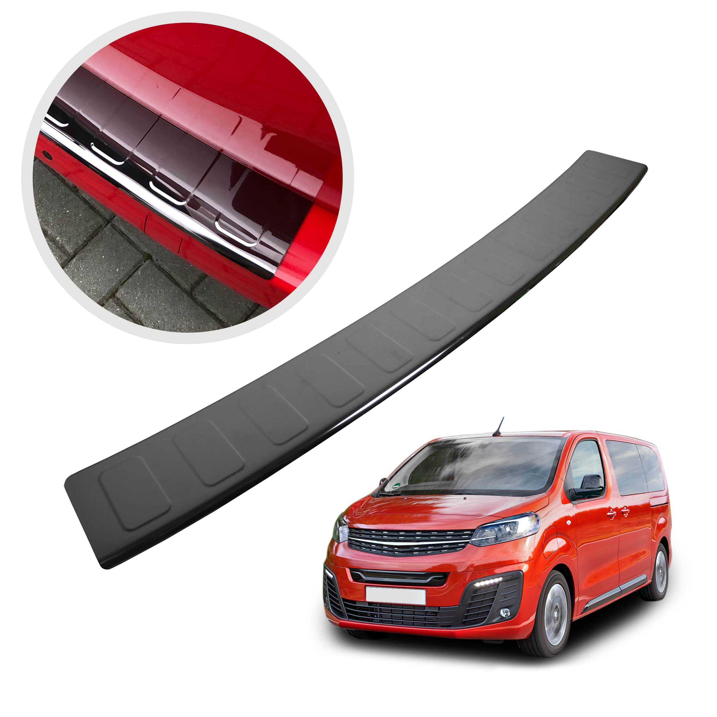 Chromemaster | Protezione paraurti Posteriore | Compatibile con Toyota Proace L2 Long dal 2016- | Plastica ABS, nero opaco | Protezione paraurti protegge la vernice del paraurti