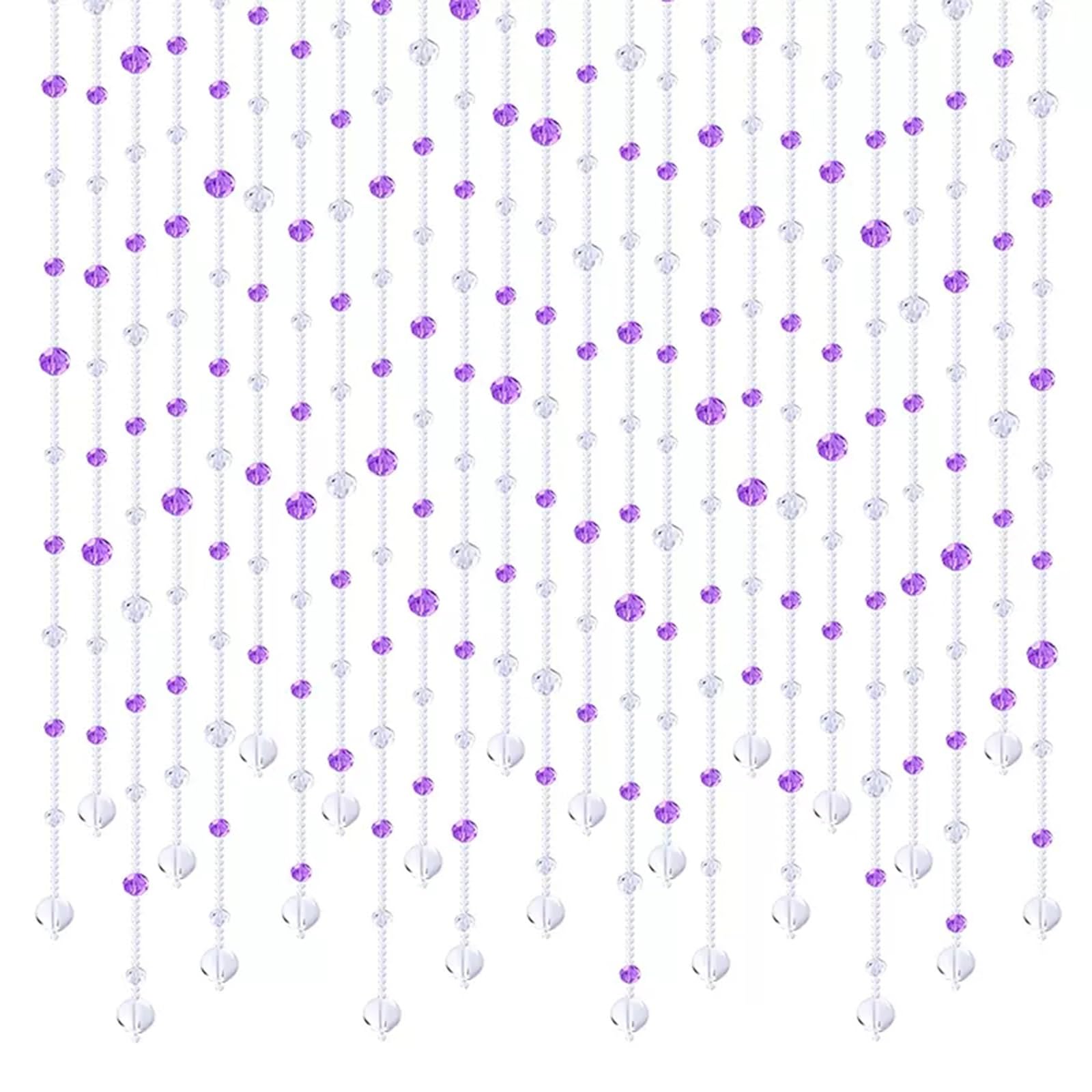 Rideau de séparation pour portes et fenêtres violet en perles décoratives