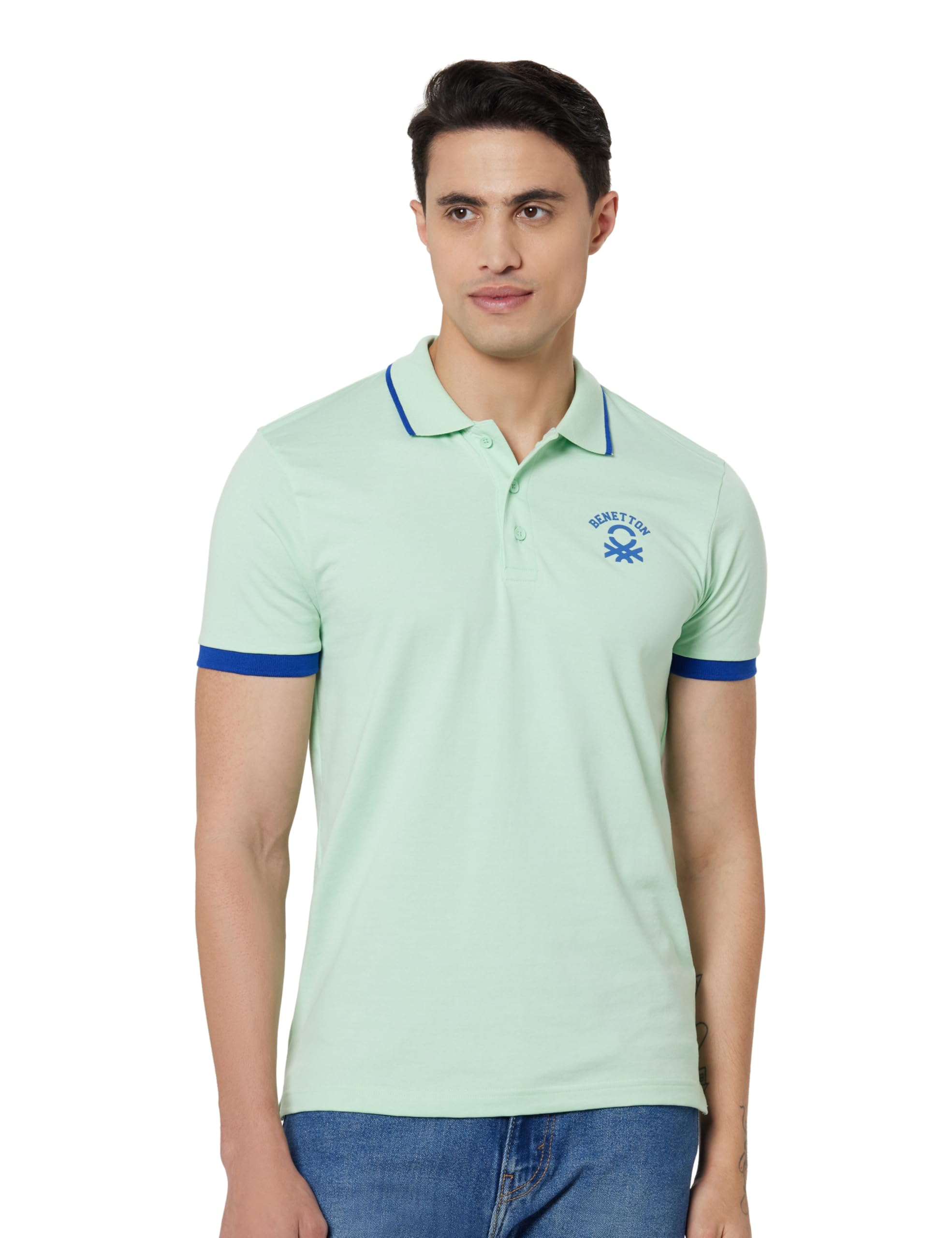 united colors of benetton Men's Solid Regular Fit Polo Shirt-picture-46