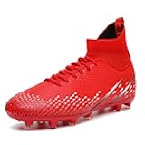 Men's High Top Breathable Soccer Shoes Indoor Outdoor Lightweight Shock Cleats Resistant Training Boots Professional Turf FG Sport Athletic Ground Football Boots Soccer Soccer