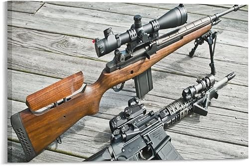 Póster de lienzo M21 de rifle de asalto arma de francotirador decoración de dormitorio paisaje deportivo oficina habitación regalo póster de lienzo