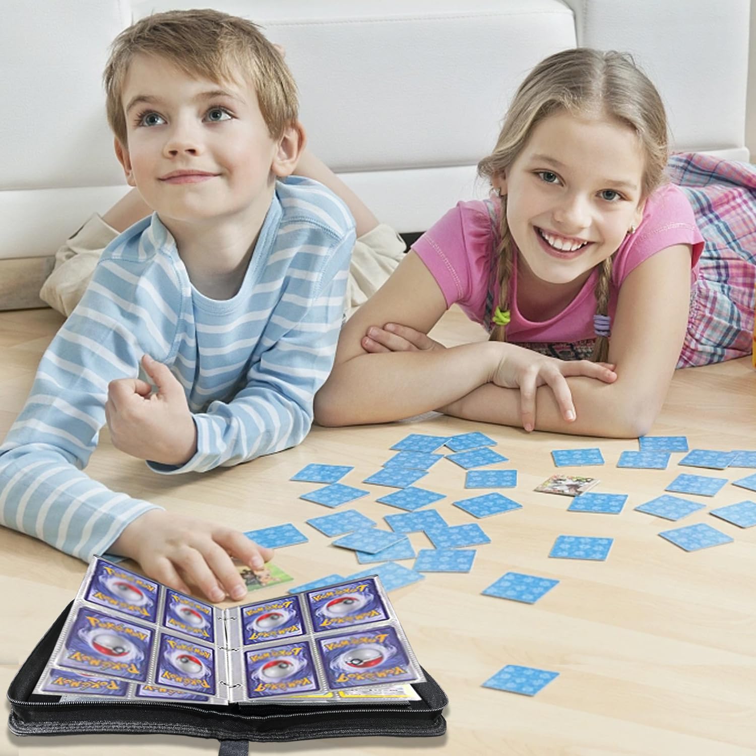 Classeur Carte,50 Pages Porte Carte pochette 400 Cartes,Pu Transparent et Etanche avec Sangle Elastique,Album Carte Pour Jouer Cartes,Jeu Carte,un Cadeau pour Garçons Filles