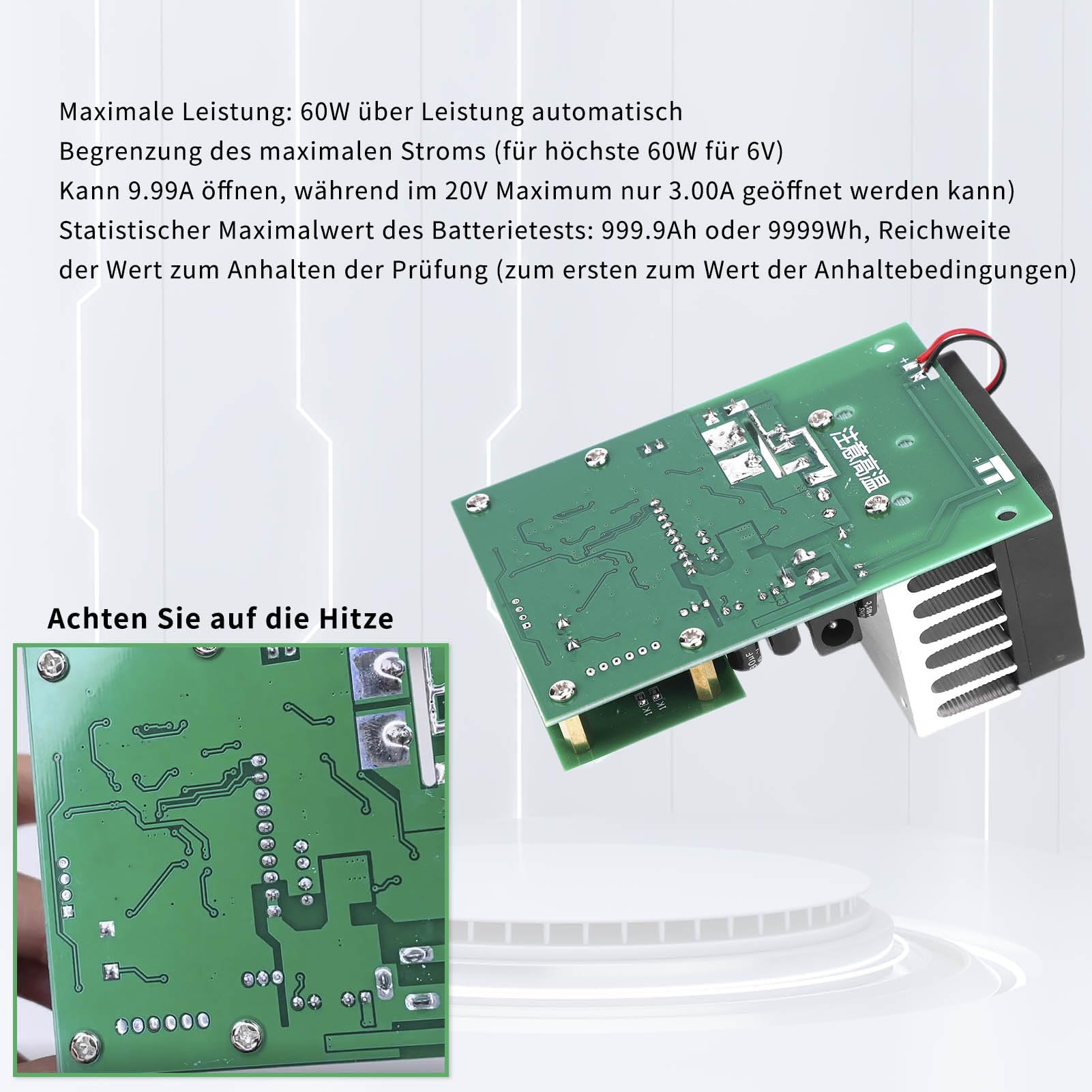 Testeur De Batterie & Chargeur Électronique 9.99A 30V 60W – Module Constant Courant Avec Mémoire Auto, Ventilateur Intelligent, Idéal Pour Tester & Décharger Batteries