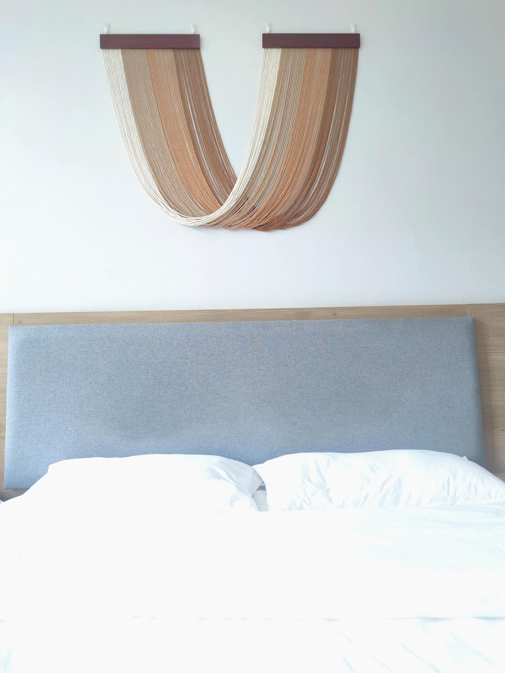 Tapiz de macramé para colgar en la pared, grande, 46 pulgadas de ancho x 36 pulgadas de largo, decoración de pared estilo bohemio, cabecero de pared, dormitorio, sala de estar, apartamento, 4