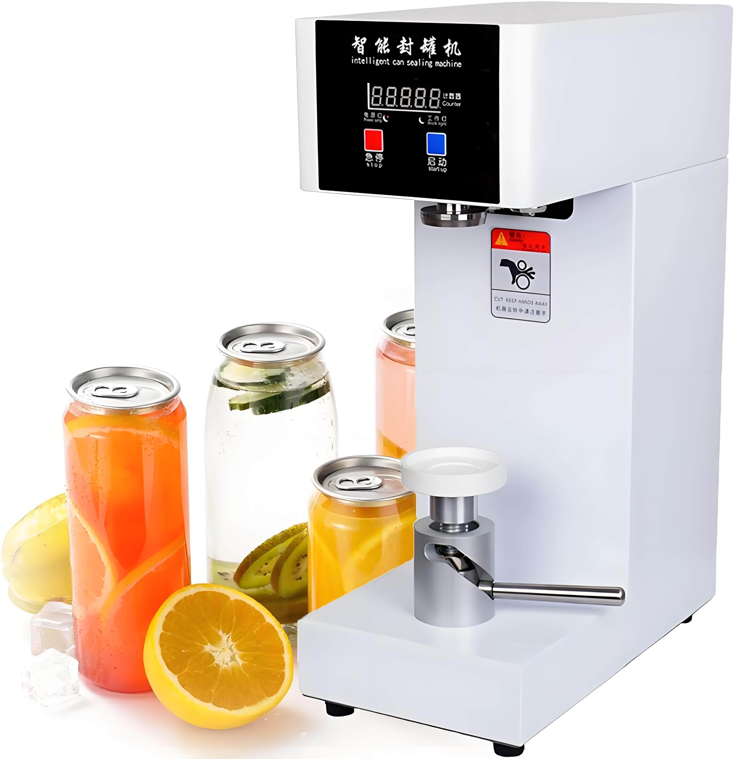 Halbautomatischer Dosenverschließer für Bubble Tea, Saft und Bier White | Für Bubble Tea, Saft, Eiskaffee, Softdrinks und Bier in Cafés, Imbissen, Bars und kleinen Getränkebetrieben geeignet