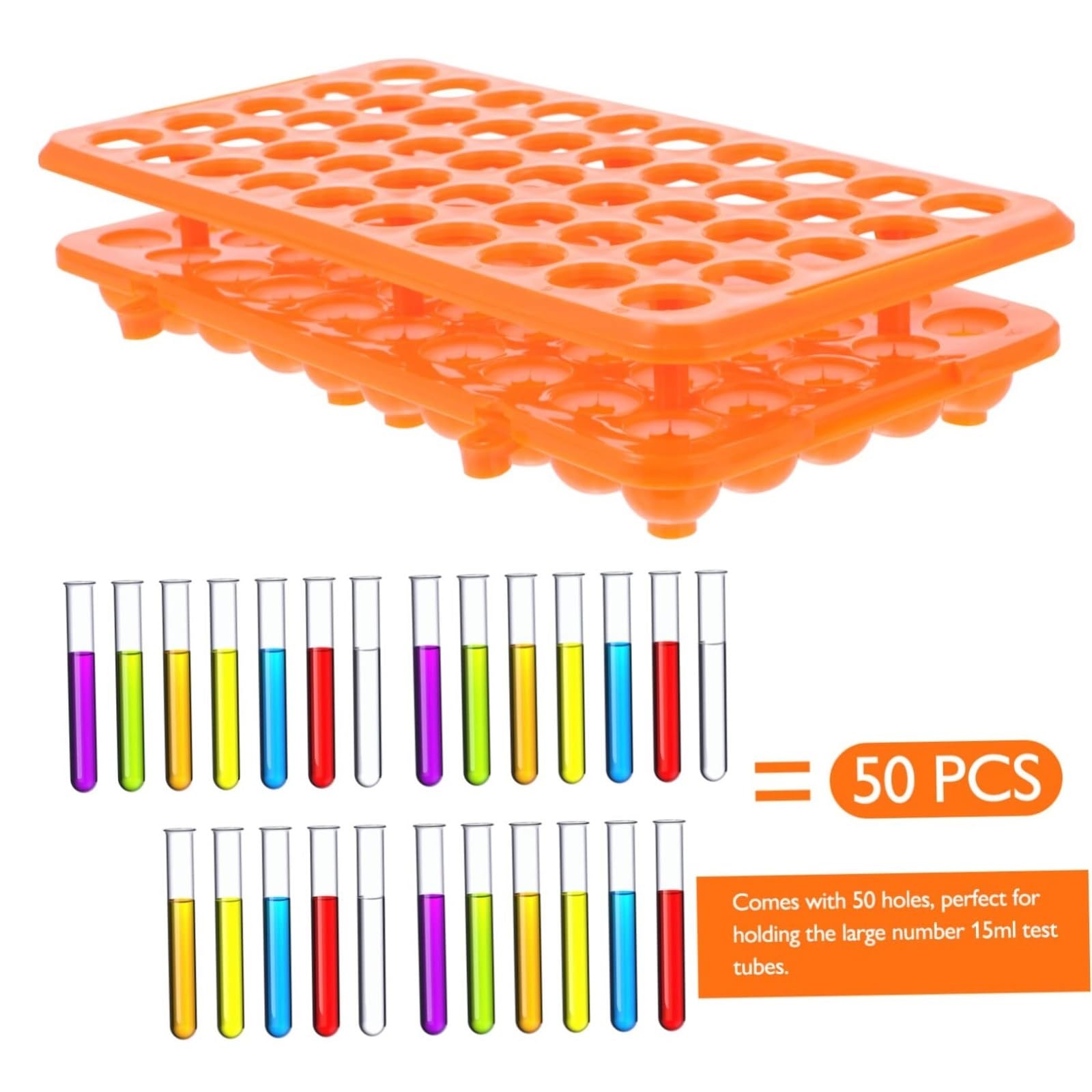 Experimentos Científicos Soporte For Tubos De Ensayo 50 Pocillos con Almohadilla Silicona For Laboratorio Laboratorio De Química