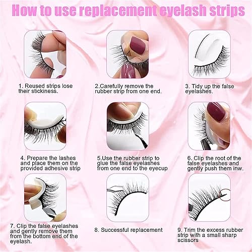 Miniatura 7 de Pestañas adhesivas reutilizables Glazy Boo Nelacony 2023, pestañas postizas de aspecto natural Macymars, pestañas postizas 3D de belleza, pestañas