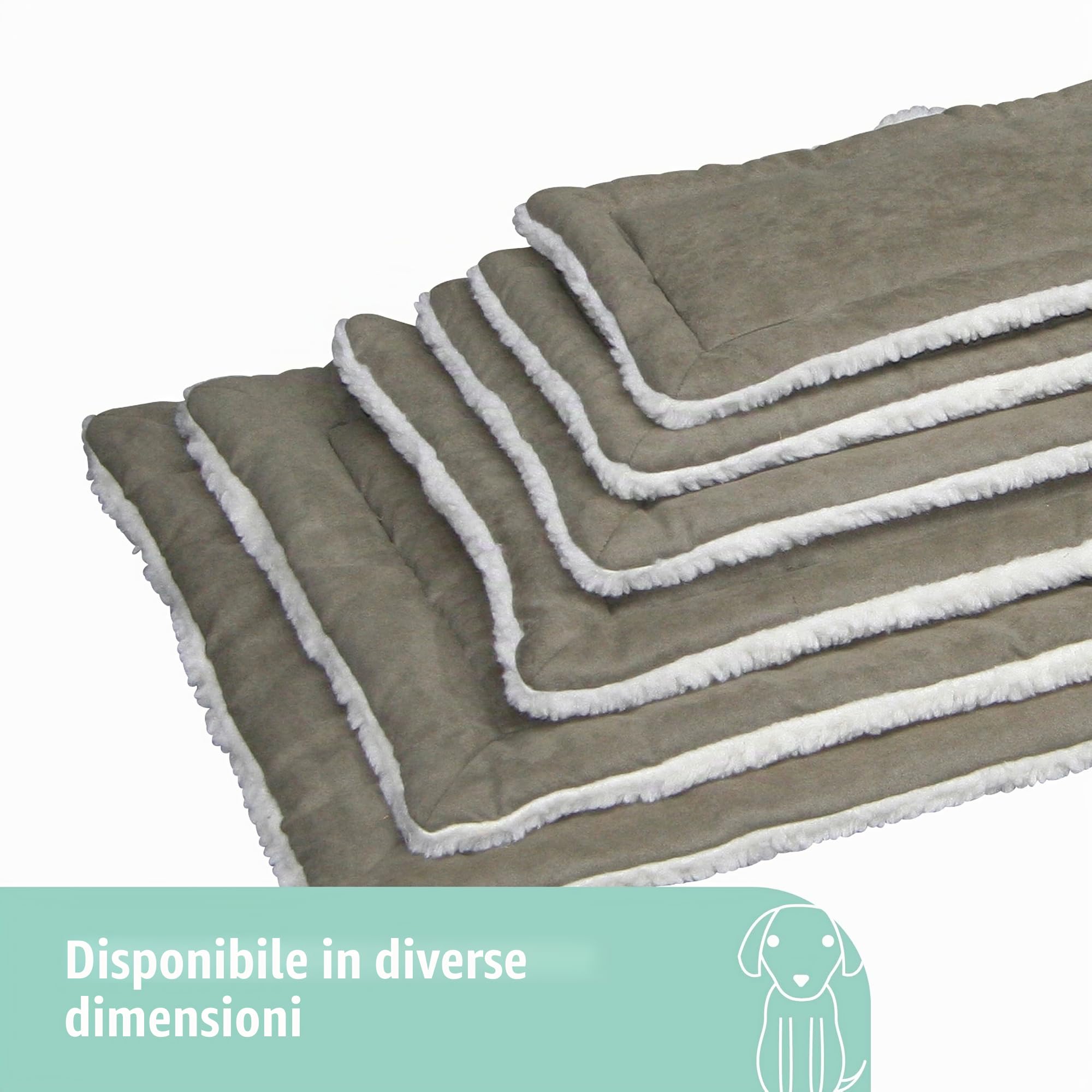 Kerbl Pet cuscino Cleo, grigio/bianco, 43x23x3 cm, cuccia, sdraio, cuscino, poliestere, per cani