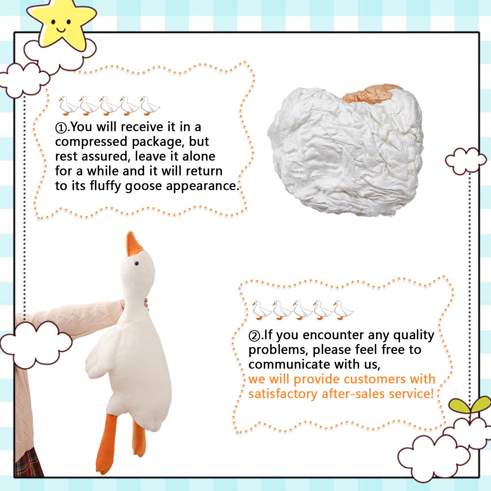 Generic Grote Gans Knuffel Zacht Zwaan Knuffeldier voor