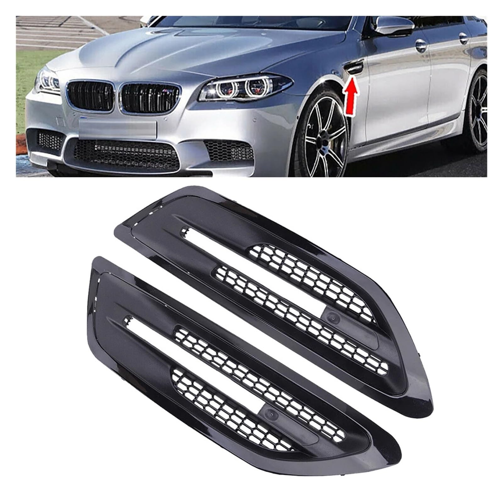 Car Side Fenders Air Vent Trim Cover Compatible For BMW F10 Sedan