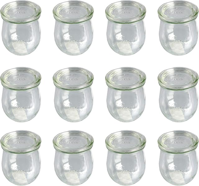 Weck Zestaw Słoików w Kształcie Tulipana, Szkło, Przeźroczysty, 220 ml, 12 Sztuk