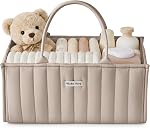 Blissful Diary Couche bébé Caddy Organisateur, Panier de rangement élégant pour les essentiels nouveau-nés et station de couches, Cadeau pour la douche bébé et l'enregistrement must-have, Sage Green
