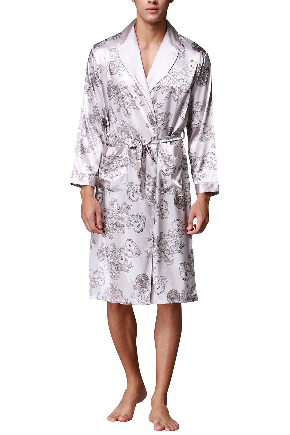 Accappatoio Vestaglia Da Notte Uomo Seta Accappatoio Kimono Di