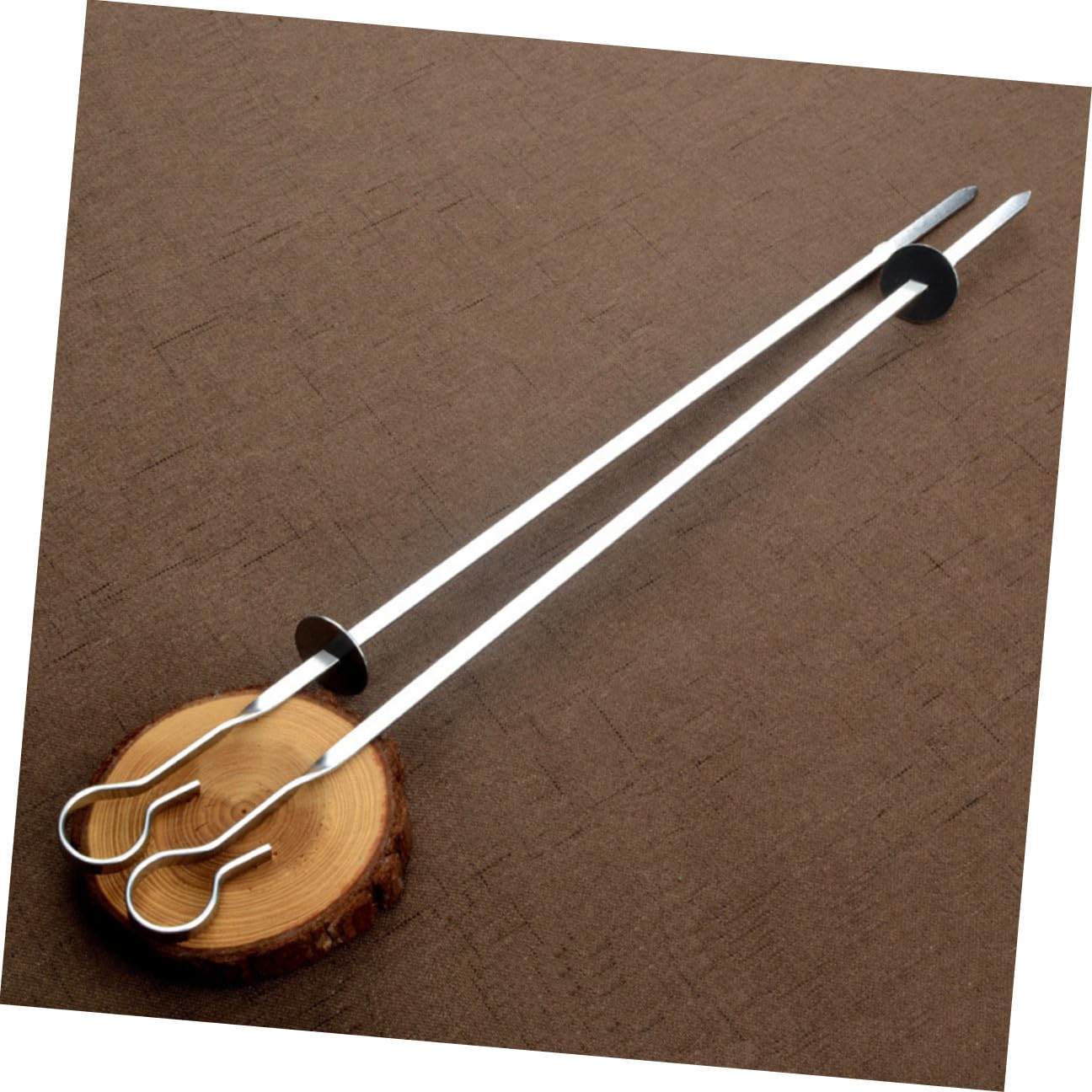 Tofficu Set 20 Pezzi Spiedini Barbecue in Acciaio Inossidabile Punte Piatte Rinforzate, Facili da Pulire, per Grigliare Carne e Verdure All'aperto