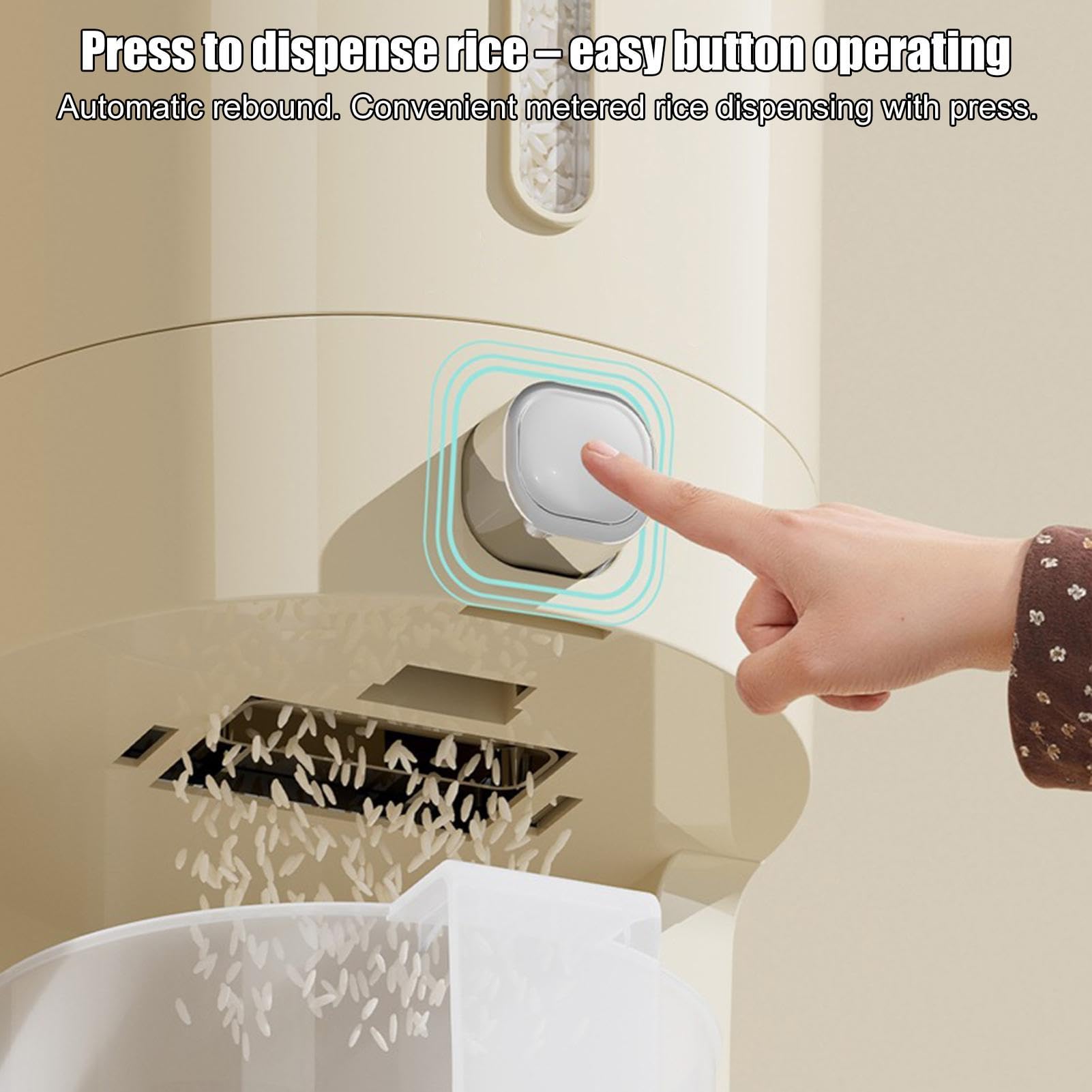 Contenitore Portariso Ermetico 5 kg con Coperchio e Finestra Trasparente | Contenitore Dispenser Riso e Conservazione degli Alimenti Per Cucina Dispensa Appartamento Ristorante Camper Zucchero Far