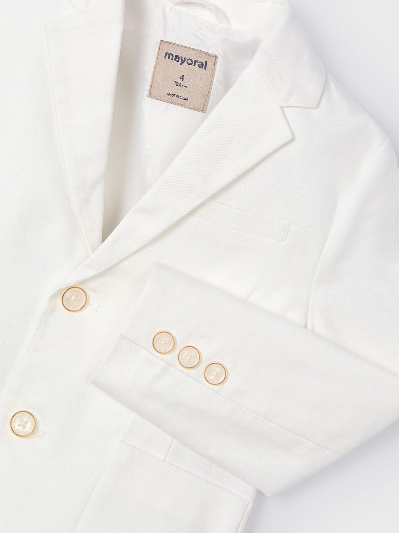 Mayoral Veste en Lin Suiting pour Garçon Blanc neig 25-03417-055