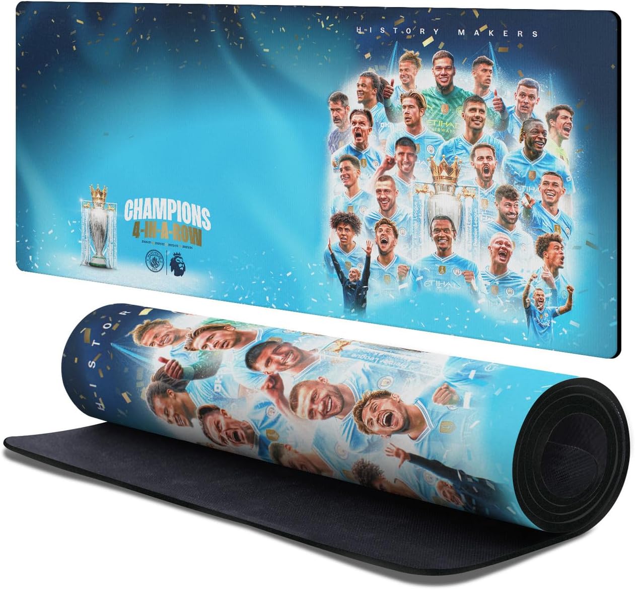 Head Case Designs Officially Licensed Manchester City Man City FC 2024/25 Third Crest Kits & Players 37.4 x 15.75 x 0.16 inches (900 x 400 mm) - XL Gaming Office Desk PC Keyboard Mouse Mat Pad