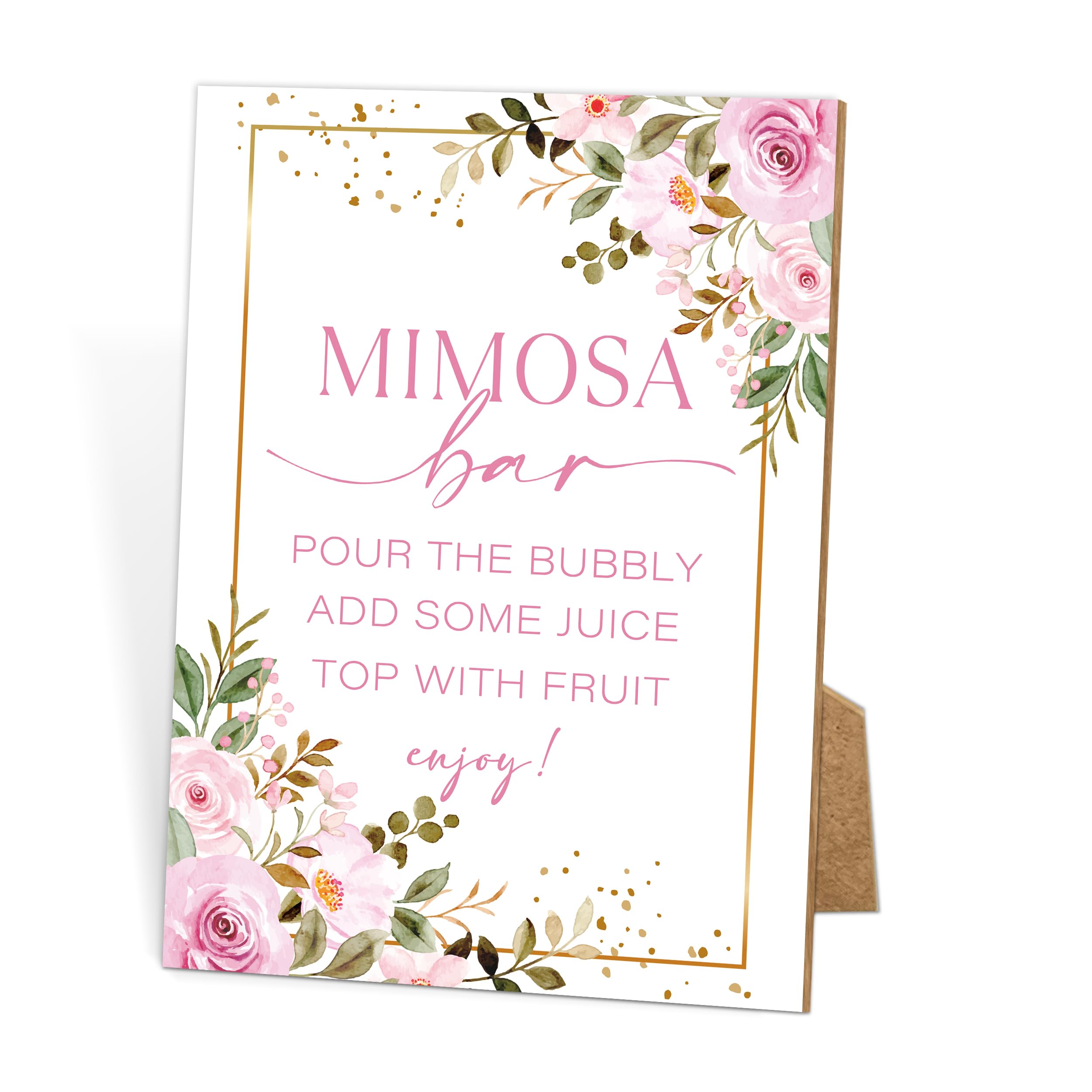 Floral Mimosa Bar Sign,Bridal Shower Decorations,Wedding Shower Decorations,Bubbly Bar Sign,Mimosa Bar Supplies,for Wedding Engagement Birthday Party,Bachelorette Party,21