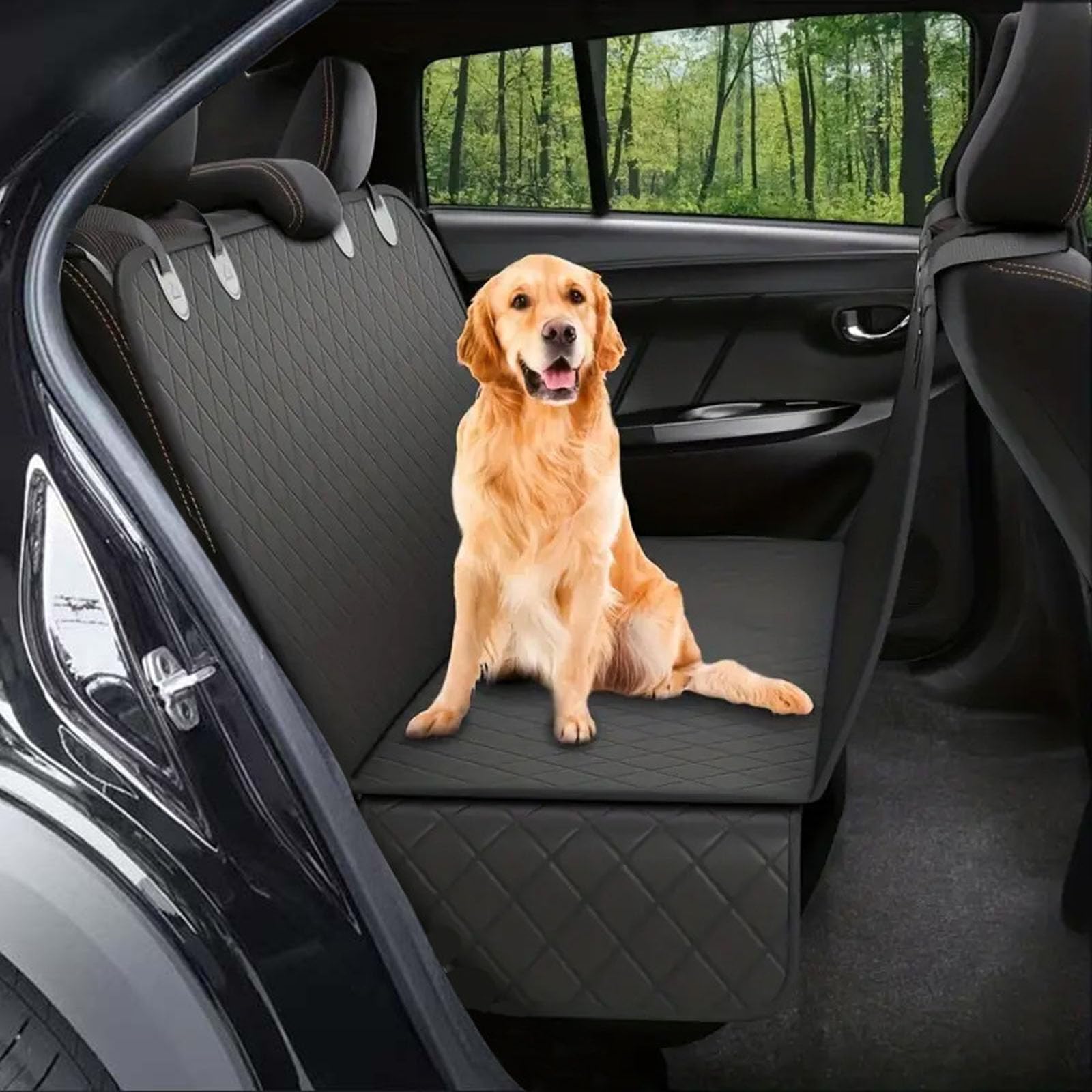 Funda para Asiento De Coche para Perros para Asiento Trasero, Fundas Impermeables para Asientos De Coche para Perros, Protector De Funda para Asiento Trasero para Perros, para Coches SUV,B