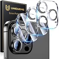 Vista 89 de UniqueMe para Paquete de 3 Protectores de Lente de Cámara para iPhone 15 Pro/iPhone 15 Pro Max, [Protección contra Caídas] [Compatible con Fundas]