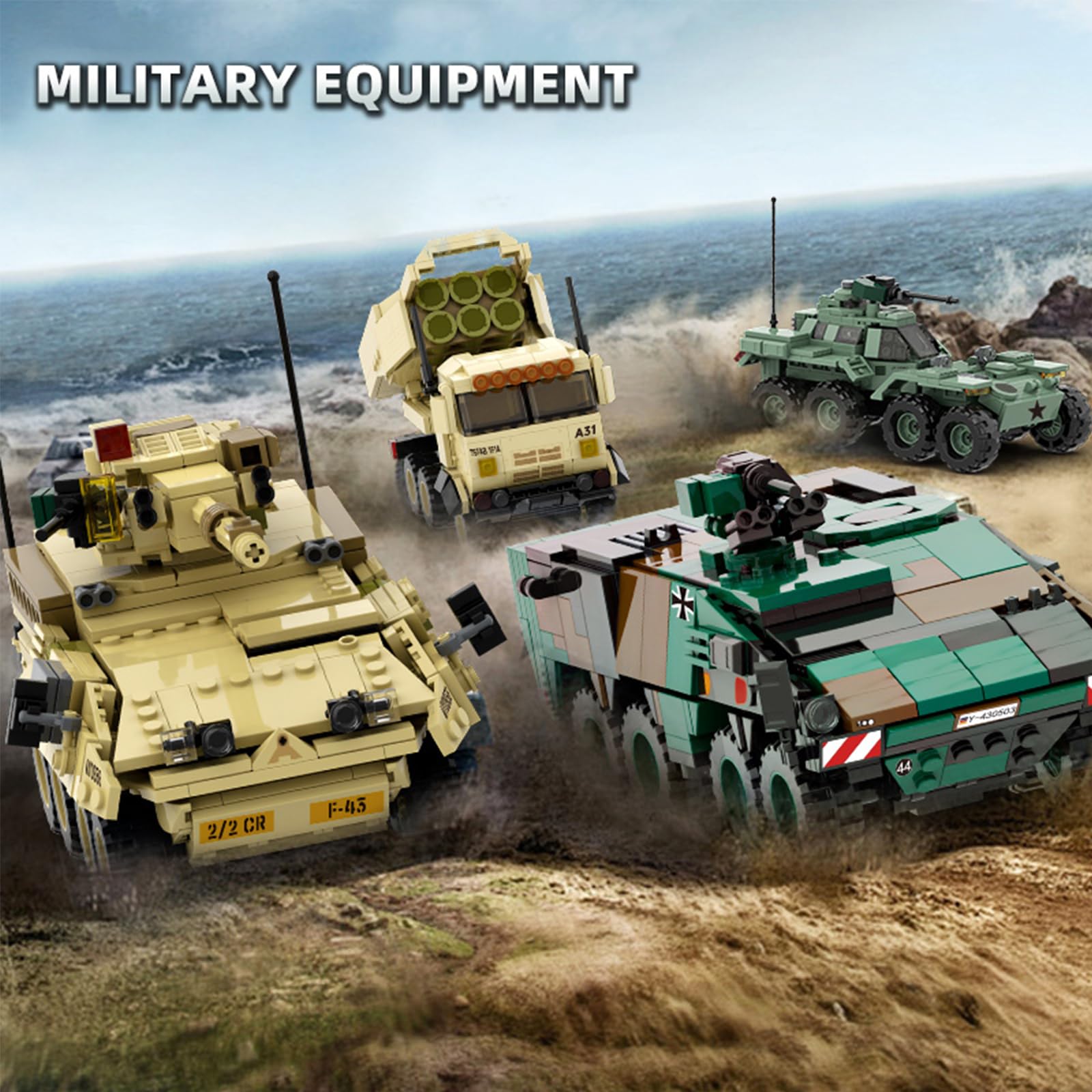 MEIEST Militärfahrzeug Bausteine Sets, gepanzerter Modell Ziegel Set Hochdetaillierter Satz für Militär Enthusiast, Jugendliche und Erwachsene (M142 HIMERS)