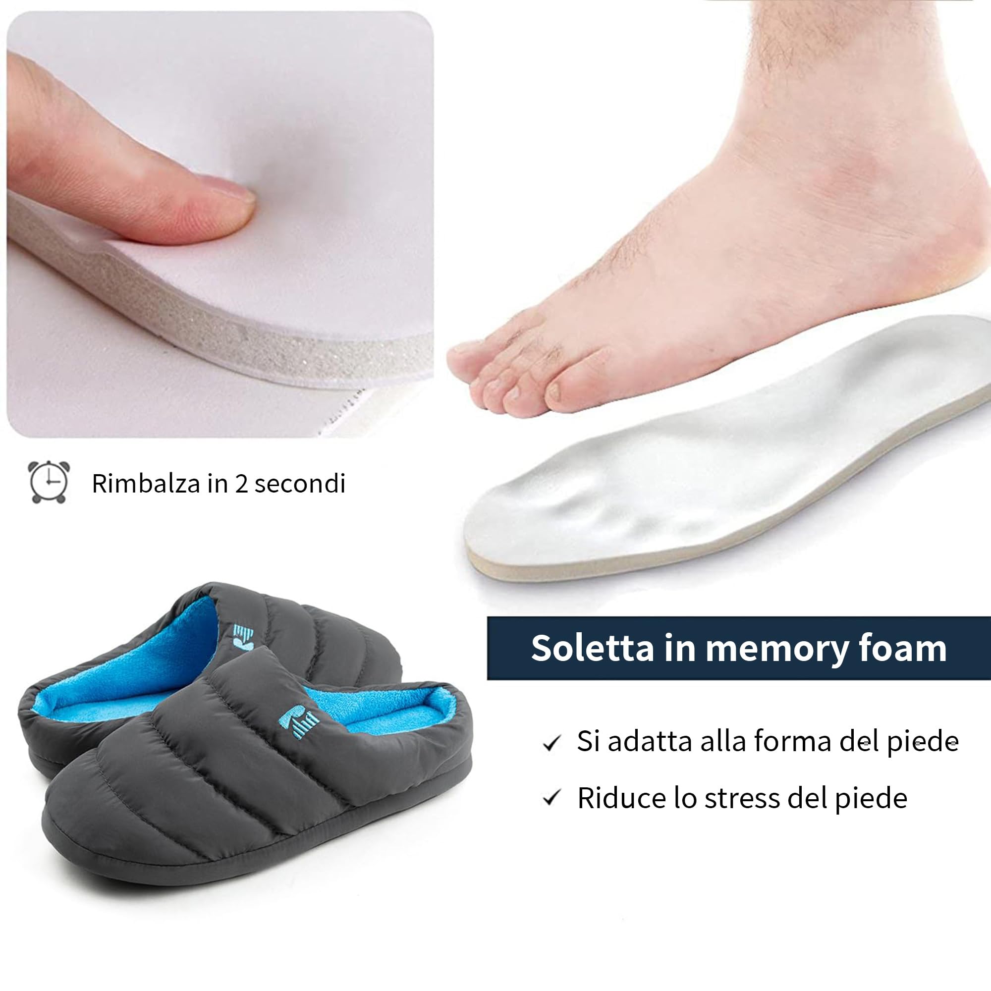 RockDove Pantofole da Campeggio in Memory Foam per Uomo