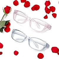 Vista 5 de Gafas de seguridad para mujeres y hombres, lente antiniebla, bloqueo de luz azul, antipolen, gafas protectoras con protectores laterales