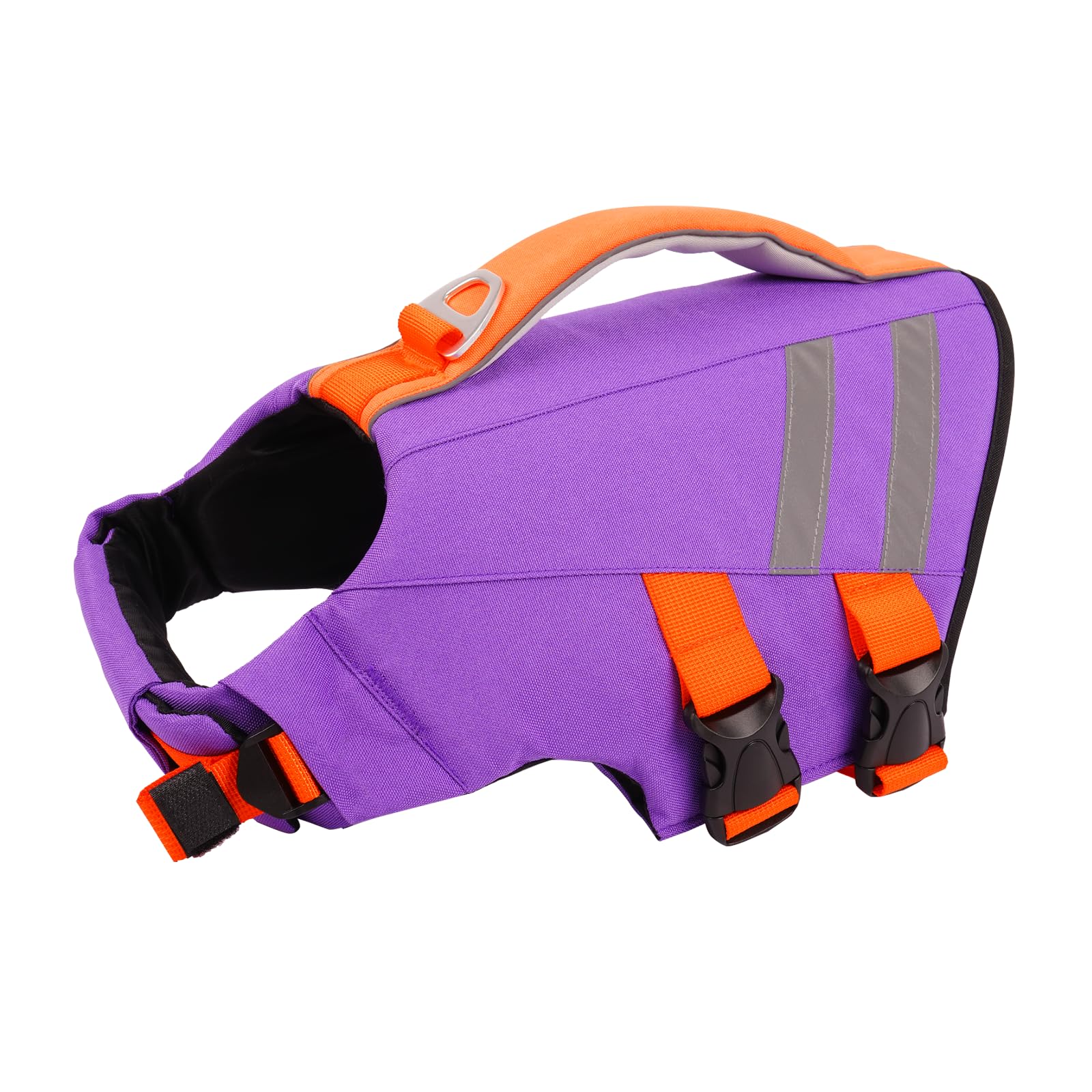 Hjyokuso Dog Life Jacket Small, Reflective Dog Life Vest for Swimming with Rescue Handle, Adjustable Lightweight Dog Buoyancy Aid, Breathable Dog Float Jacket for Small Dogs Purple S