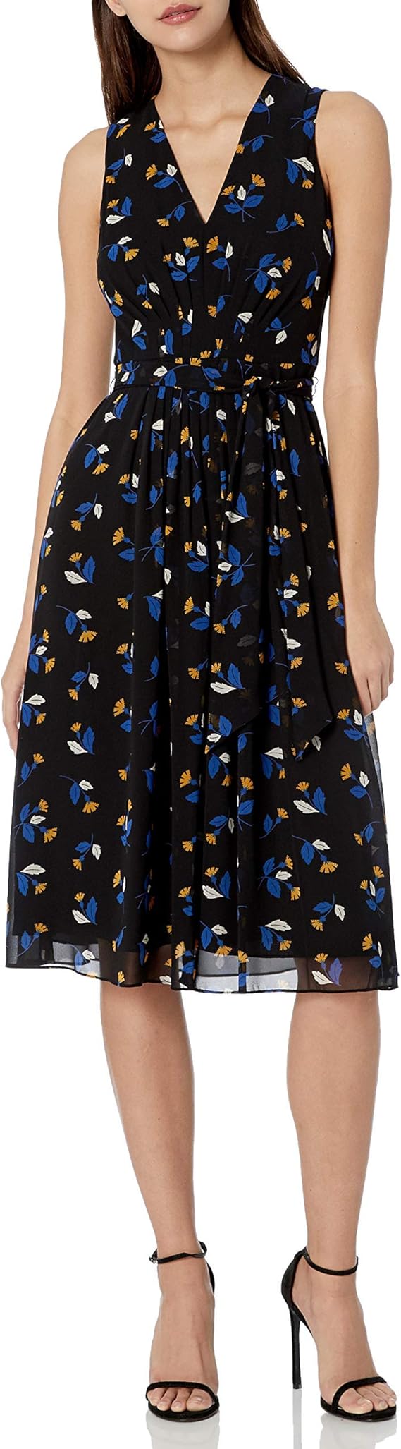 anne klein dot print midi dress