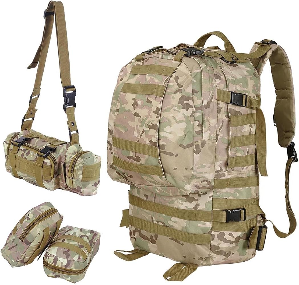 Suoki Military Tactical Backpack 55Lto 60L with Built-up 3 MOLLE